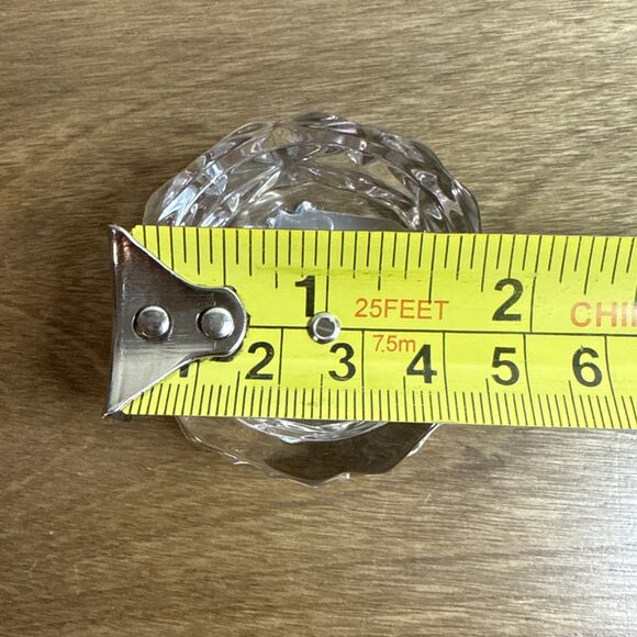 Fostoria American Pat Lead Crystal Round Open Salt Dip Cube Motif NOS Replacemen - Picture 12 of 13